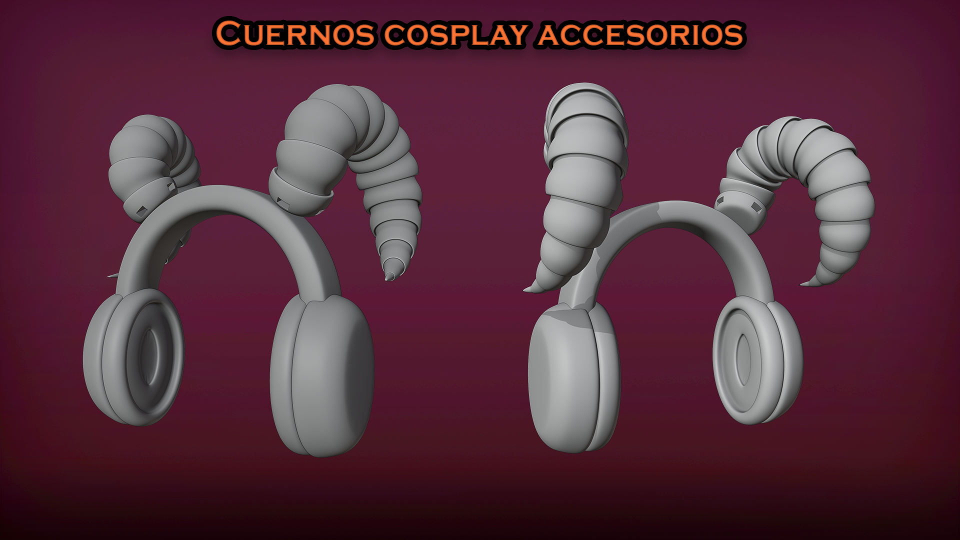 chifres demônio cuernos demonio cosplay accesorios pára auriculares 13 moda detalhe accesório adereços 3D print model - Mito3D