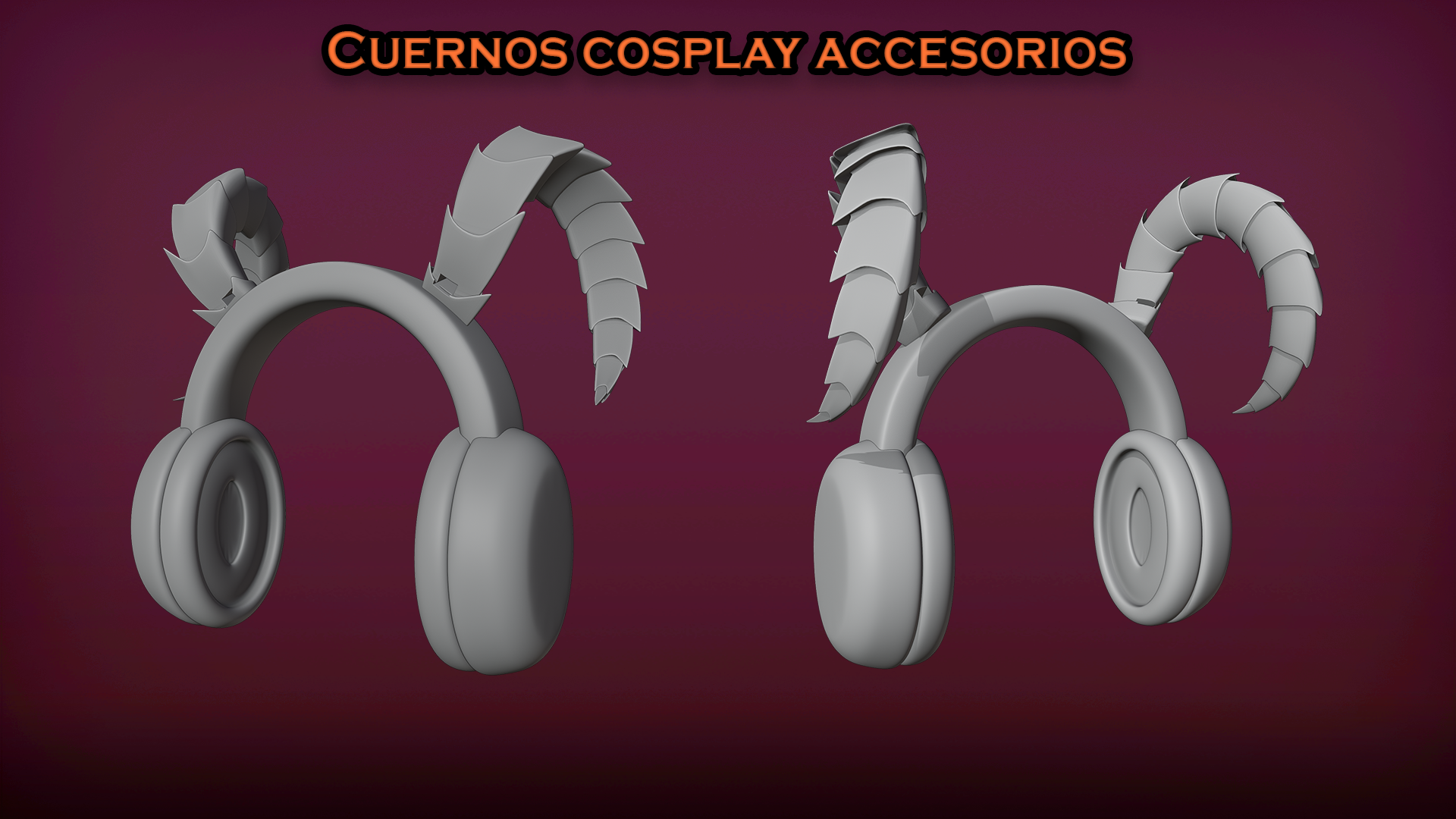 horns demon cuernos de demonio cosplay accesorios para auriculares 23 fashion detalle accesorio atrezzo evil dragon 3D print model - Mito3D