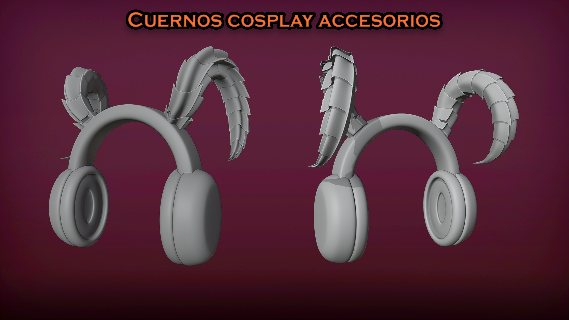 horns demon cuernos de demonio cosplay accesorios para auriculares 26 fashion detalle accesorio atrezzo evil dragon 3D print model - Mito3D