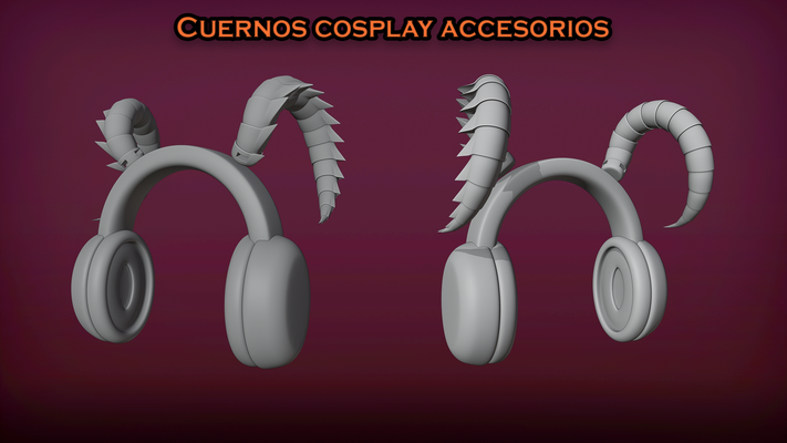 chifres demônio cuernos demonio cosplay accesorios pára auriculares 28 moda 3d print model - Mito3D