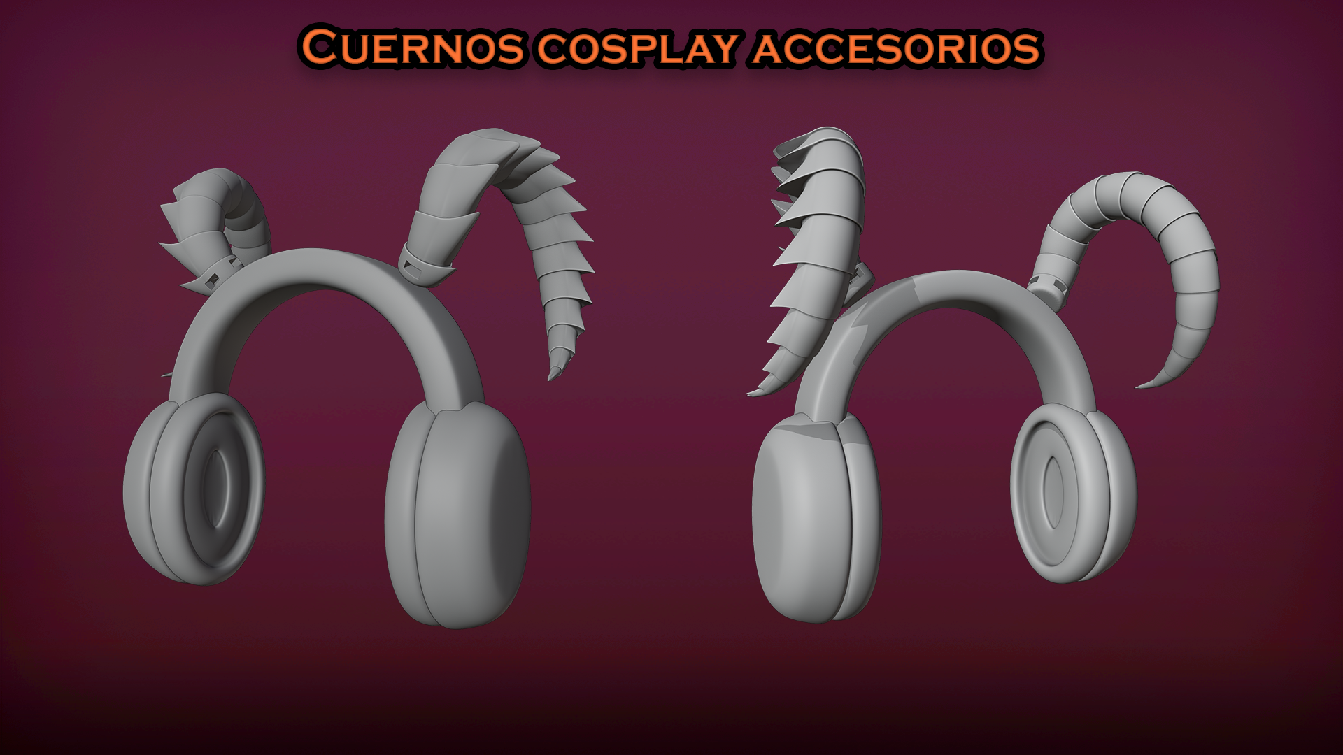 hörner dämon cuernos de dämonio cosplay accessorios abs ohrmuscheln 30 mode detail accesorio stütze böse drachen 3D print model - Mito3D