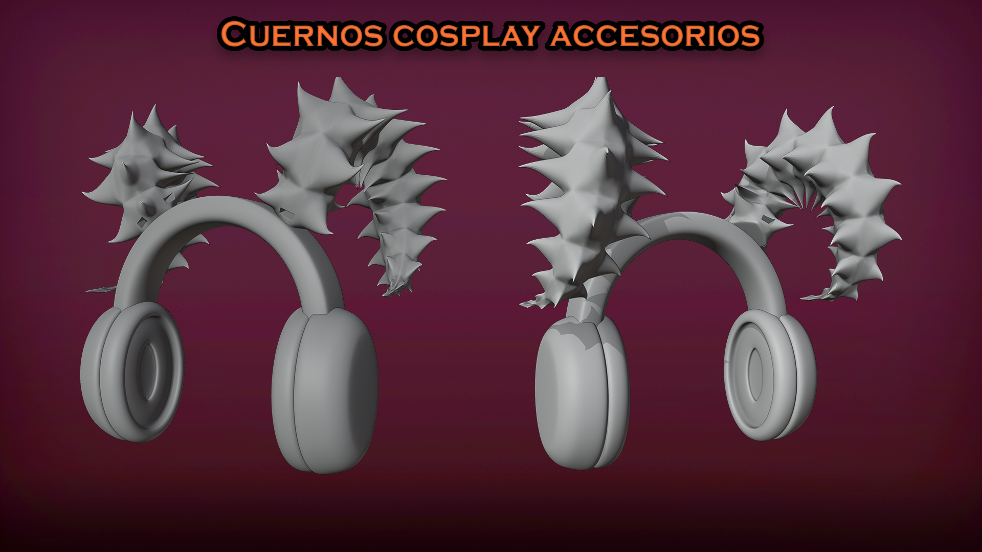 corna demone cuernos de demonio cosplay accessori parà auriculares 34 moda dettaglio accessorio puntello male drago 3D print model - Mito3D