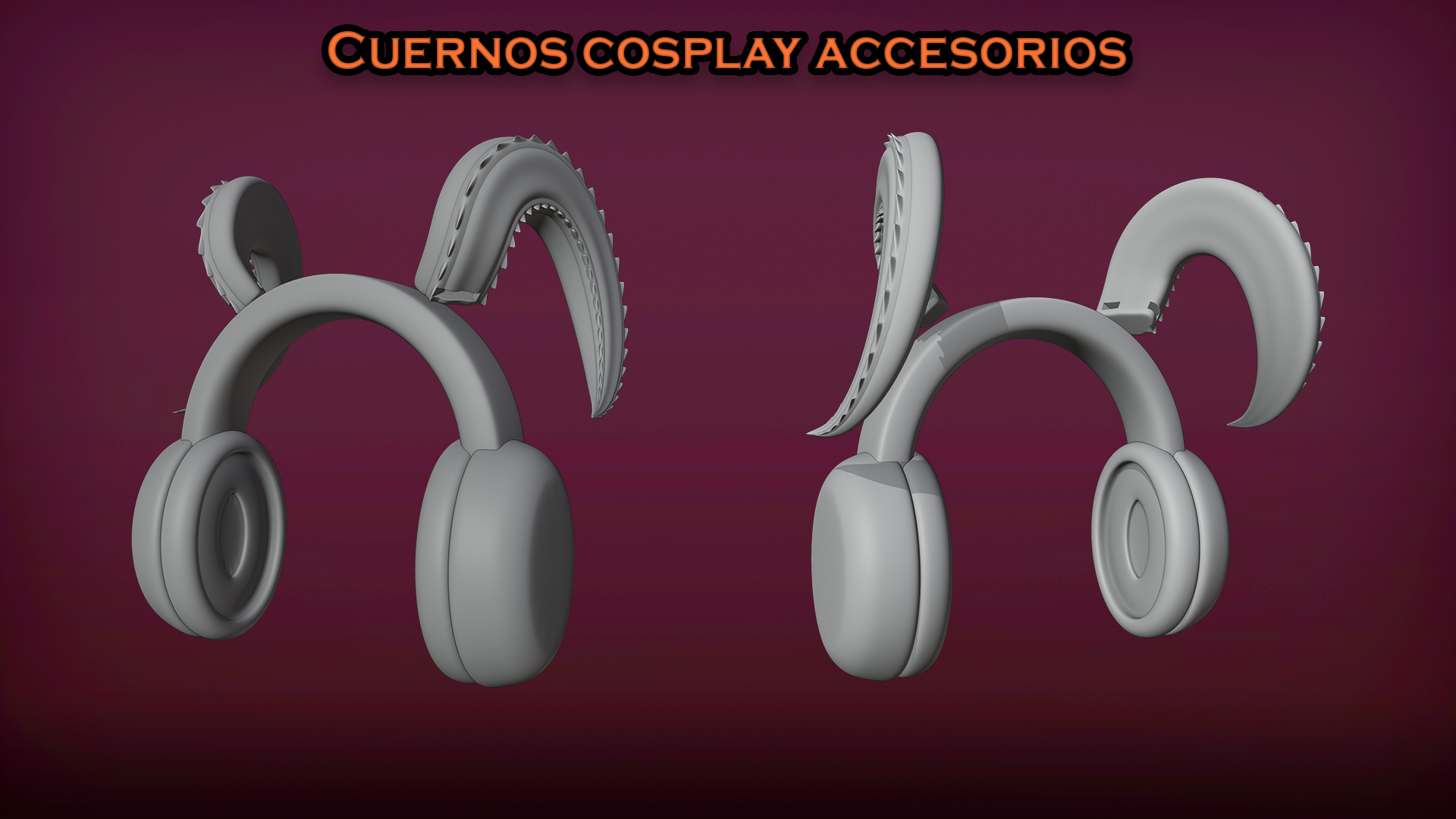 corna demone cuernos de demonio cosplay accessori parà auriculares 35 moda dettaglio accessorio puntello male drago 3D print model - Mito3D