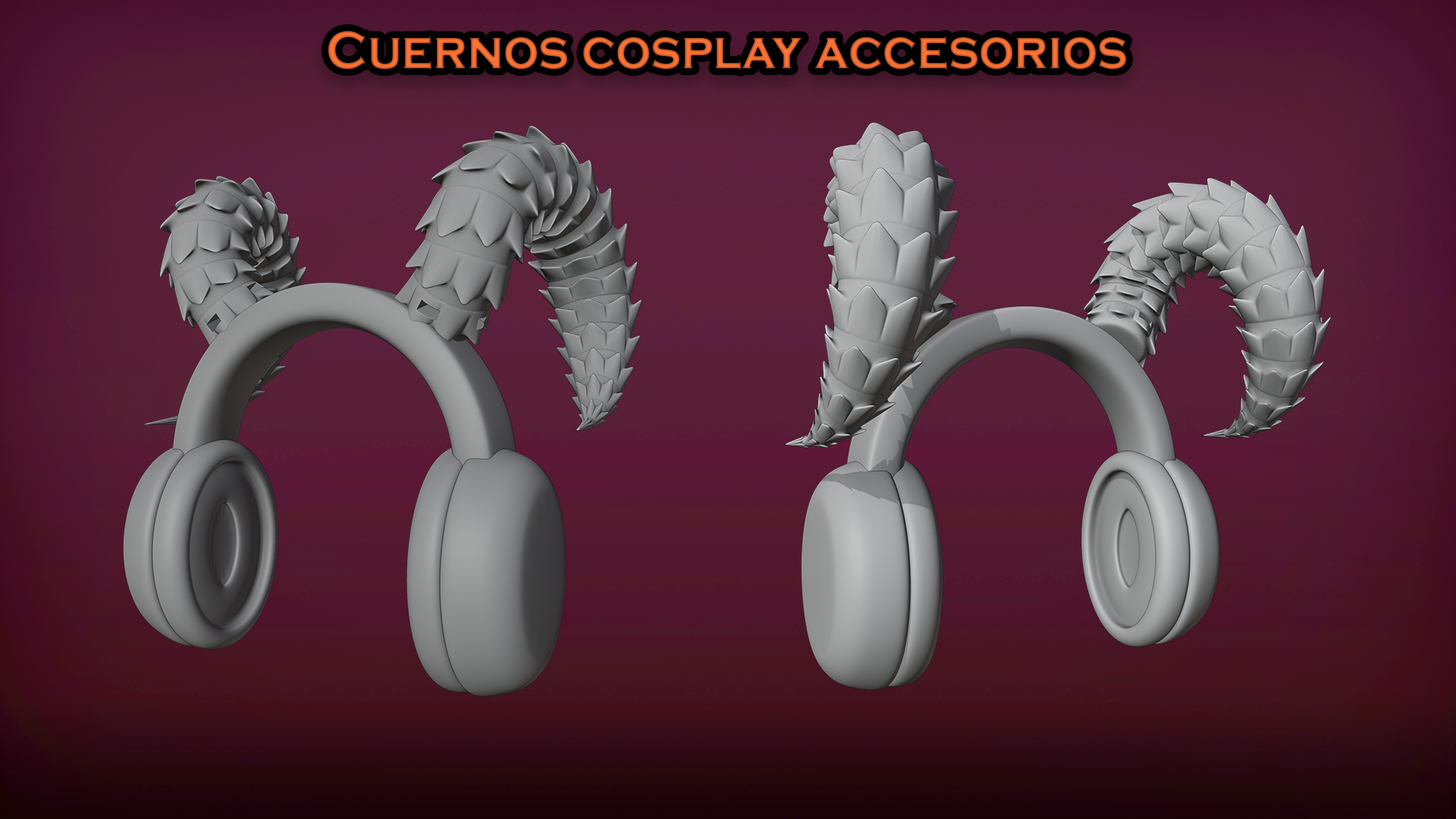 cornes démon cuernos démonio cosplay accesorios para auriculares 40 mode 3D print model - Mito3D