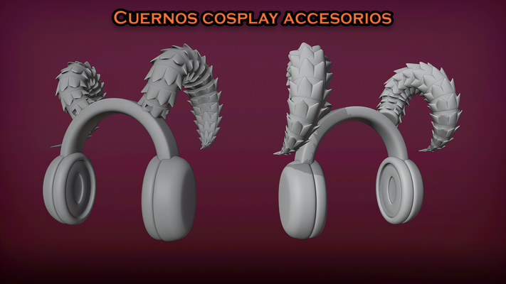 chifres demônio cuernos demonio cosplay accesorios pára auriculares 40 moda 3d print model - Mito3D