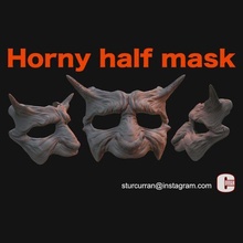 corné masque mode Halloween d'halloween costume soutenir 3d print model - Mito3D