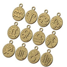 horoscope signs coin pendant charm collection 3d print model jewelry zodiac hammered printable astrological sign bracelet 3d print model - Mito3D