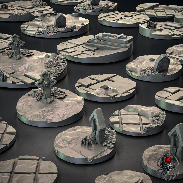 Horror base conjunto jogos fantasia guerra miniatura tampo mesa pernas jogo d dnd bases pernasminiaturas 8legs 3D print model - Mito3D