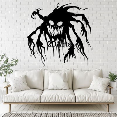 horror creature 2d wall art window - digital stl & svg file home macabre decor 3d printing laser cutting home cults3d download spooky decoration halloween gothic haunted house dark aesthetic fan gift birthday unique themed event eerie 3d print model - Mito3D
