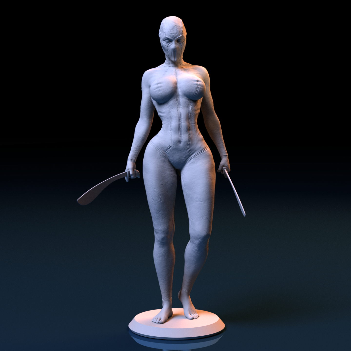 Horror menina jogos fêmea mulher lâmina assassino morto 3D print model - Mito3D