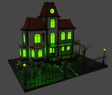 horror house haunted mansion diorama mini decoration halloween ghost paranormal 3d print model - Mito3D