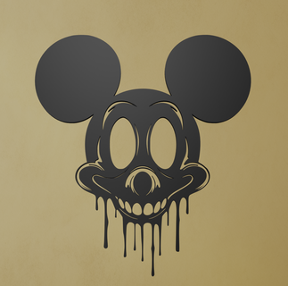 horror mickey mouse wall art halloween laser cutting wallart artwork disney spooky creepy iconic character eerie terrifying animated scary 2d design 3d print model - Mito3D