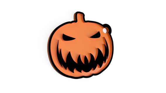 horror pumpkin keychain 3d print model - Mito3D