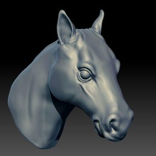 horse's head horse animal shield ornament 3d print model - Mito3D