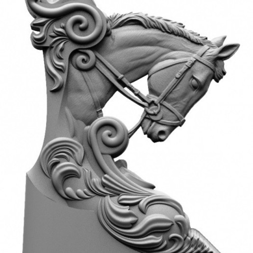 horse art cnc router 3D print model - Mito3D