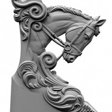 caballo art cnc router 3d print model - Mito3D