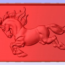 horse various galloping running stl relief 3d 3d print model - Mito3D