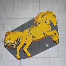 horse art key ring easy 3d print model - Mito3D