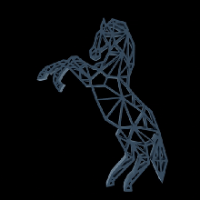 horse art decoration animal geometric wall animals 3d print model - Mito3D