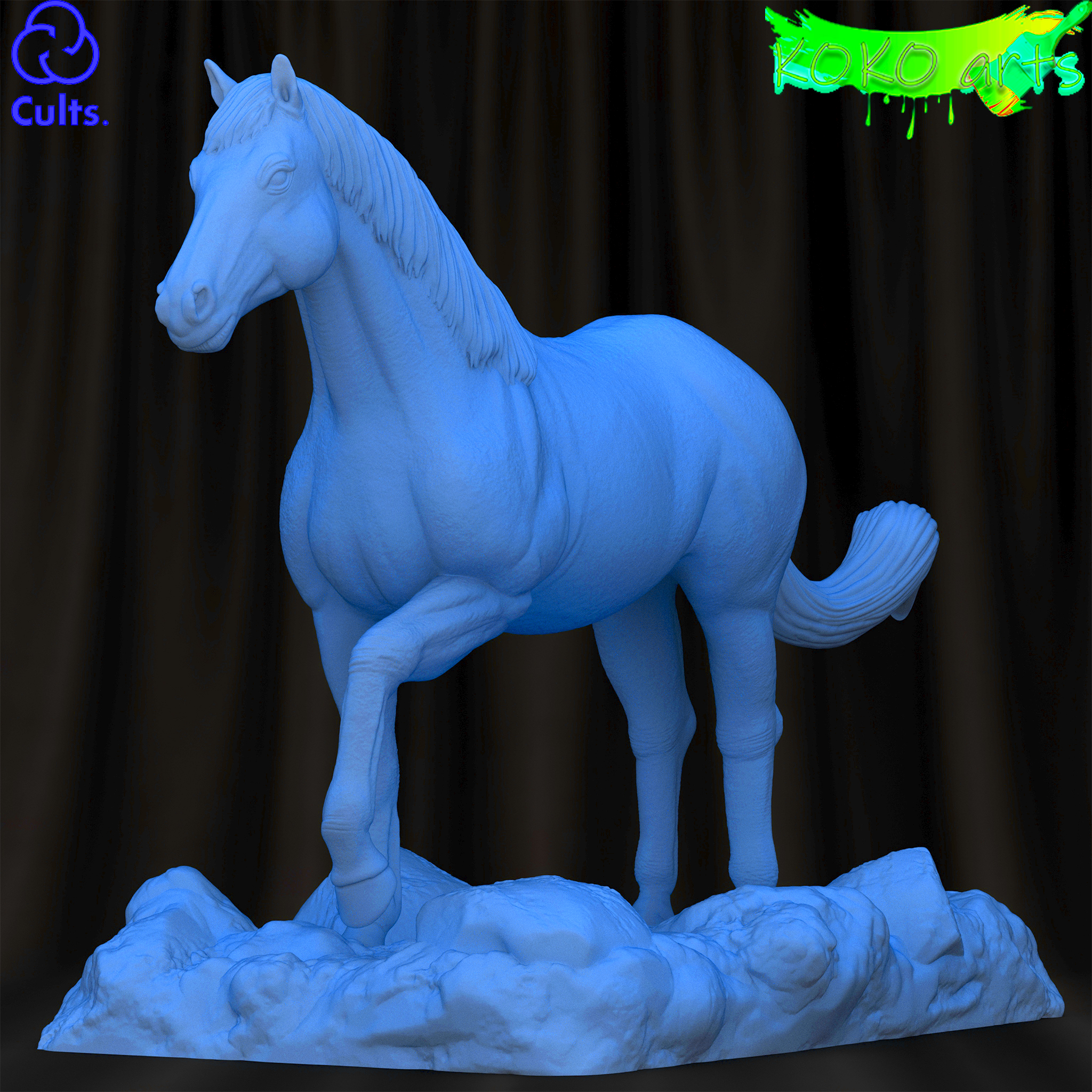 Pferd Tier Harz Koko Reiten 3D print model - Mito3D