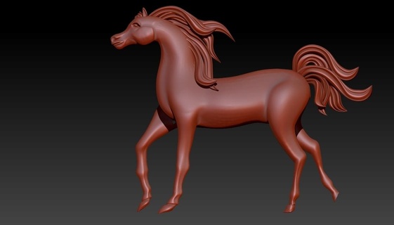 horse toy high poly animal art cnc wood design 3d 3d print model - Mito3D