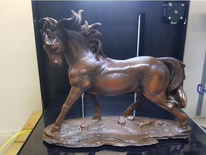 caballo remezclar apoya reducido mitad figura figurilla esculturas 3d print model - Mito3D