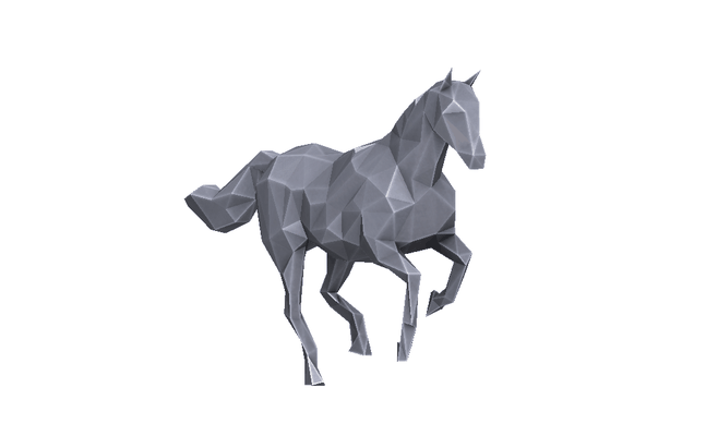 caballo 035x lowpoly arte escuela politécnica animal decoración 3dp 3d impresión remezclar san valentin amor sencillo compatible apoyo 3d print model - Mito3D