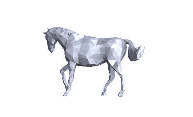 caballo 036x lowpoly arte escuela politécnica animal decoración 3dp 3d impresión remezclar san valentin amor sencillo compatible apoyo 3d print model - Mito3D