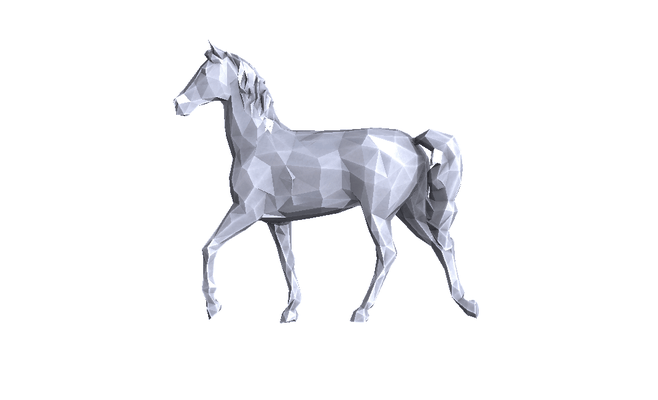 caballo 038x lowpoly arte escuela politécnica animal decoración 3dp 3d impresión remezclar san valentin amor sencillo compatible apoyo 3d print model - Mito3D