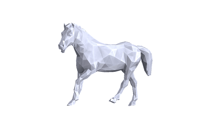 caballo 039x lowpoly arte escuela politécnica animal decoración 3dp 3d impresión remezclar san valentin amor sencillo compatible apoyo 3d print model - Mito3D