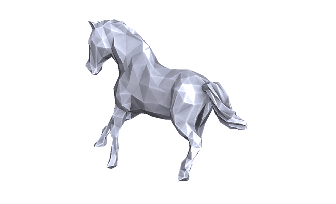 caballo 040x lowpoly arte escuela politécnica animal decoración 3dp 3d impresión remezclar san valentin amor sencillo compatible apoyo 3d print model - Mito3D