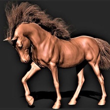 cheval 041 cheveux 3d print model - Mito3D