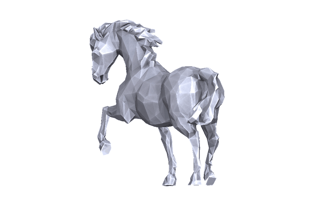 caballo 041x lowpoly arte escuela politécnica animal decoración 3dp 3d impresión remezclar san valentin amor sencillo compatible apoyo 3d print model - Mito3D