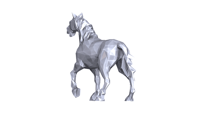 caballo 042x lowpoly arte escuela politécnica animal decoración 3dp 3d impresión remezclar san valentin amor sencillo compatible apoyo 3d print model - Mito3D