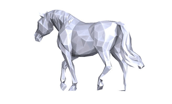 caballo 043x lowpoly arte escuela politécnica animal decoración 3dp 3d impresión remezclar san valentin amor sencillo compatible apoyo 3d print model - Mito3D