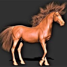 horse 044 hair 3d print model - Mito3D