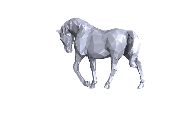 caballo 044x lowpoly arte escuela politécnica animal decoración 3dp 3d impresión remezclar san valentin amor sencillo compatible apoyo 3d print model - Mito3D