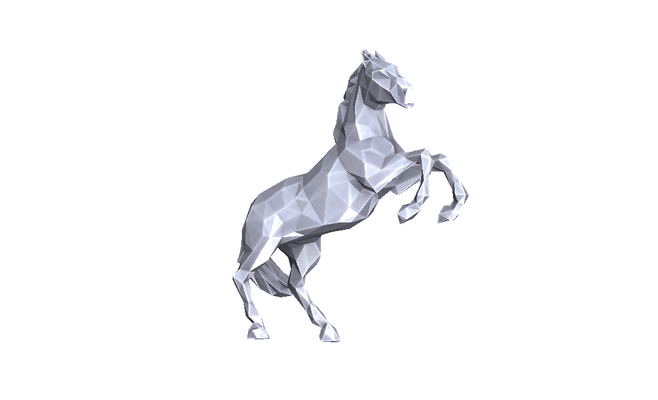 caballo 045x lowpoly arte escuela politécnica animal decoración 3dp 3d impresión remezclar san valentin amor sencillo compatible apoyo 3d print model - Mito3D