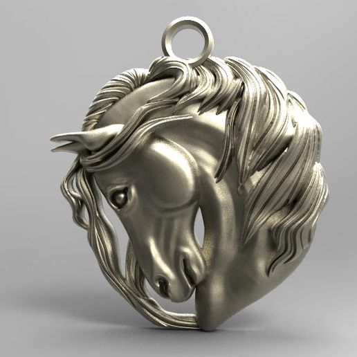 cavallo 3 pendente gioielleria gioiello arte animale unicorno 3D print model - Mito3D