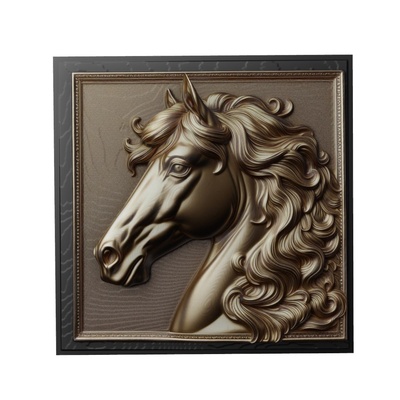 cavallo animale sollievo arte animali yeggi mito3d fallimento google ciondoli medaglione animal relief wall art parete 3d print model - Mito3D