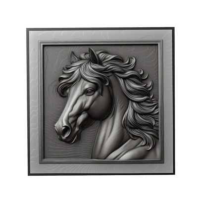 cavallo animale sollievo arte animali yeggi mito3d fallimento google ciondoli medaglione animal relief wall art parete 3d print model - Mito3D