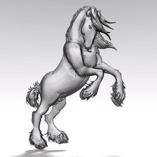 cavalo relevo 2 cnc alívio arte animal unicórnio placa madeira parede 3d print model - Mito3D