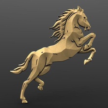 Pferd bas-relief Kunst bas die Erleichterung cnc Mode router Tier pegasus 3d print model - Mito3D