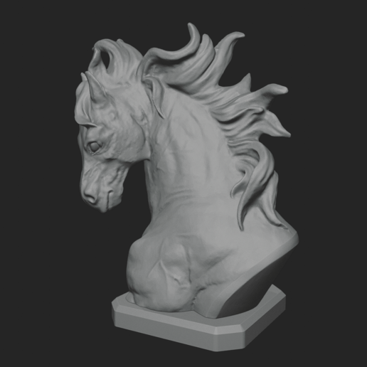 cavalo de busto a arte do o 3D print model - Mito3D