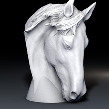 horse bust ornament centerpiece animal equine beautiful beauty nature face 3d print model - Mito3D