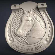 horse bust medal cnc art 3d print model - Mito3D