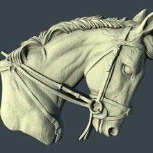 horse bust medal cnc art 3d print model - Mito3D
