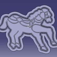caballo carnaval Galleta cortador cocina galleta feria 3d print model - Mito3D