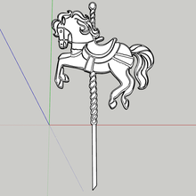 horse carousel cake topper 3d print model - Mito3D