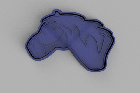 horse cookie cutter cutting 3d print model - Mito3D